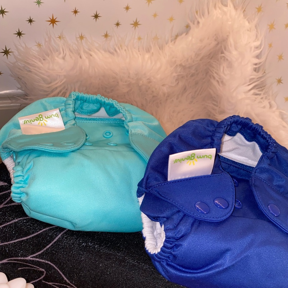 Bum Genius Set of 2 Dark Blue and Light Blue